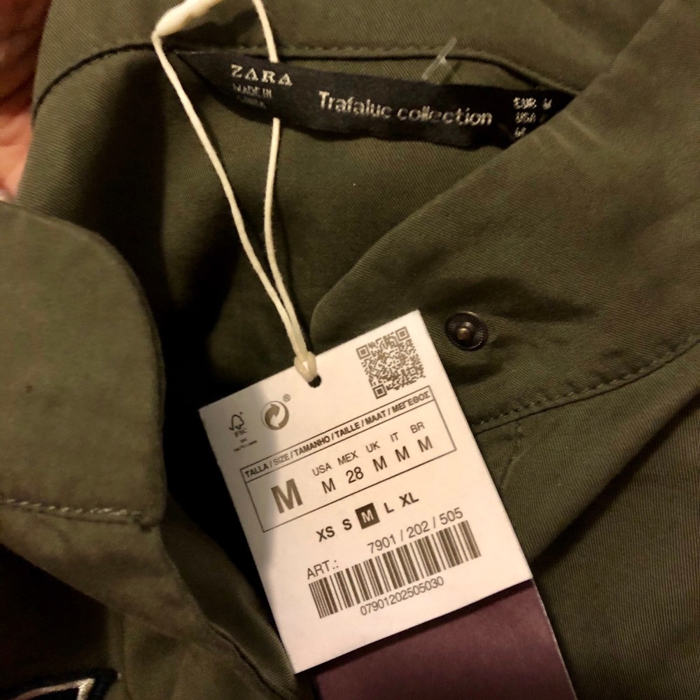 Zara Trafaluc Patch Military Style Shirt Jacket - Picture 7 of 7